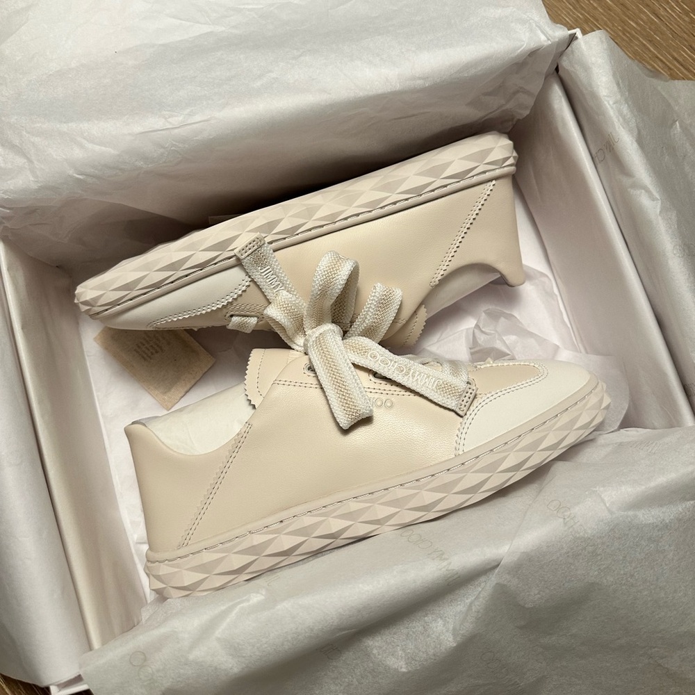 NIB Jimmy Choo Diamond Light Flex Leather Trainers